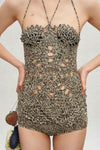 SWAYING 25 Spring and Summer Handmade Crochet Lace-up Vest SW-SW25SS1T31C1-HUA Flower